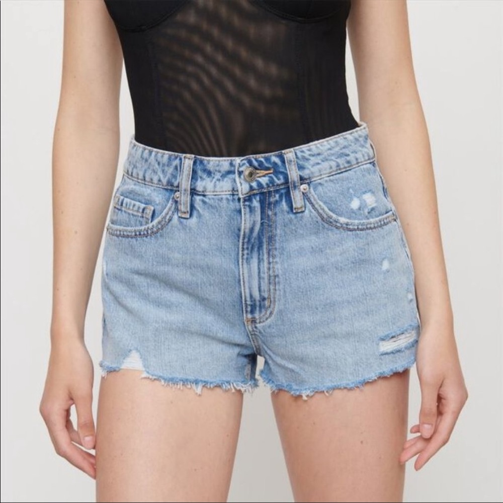 Dynamite Paige Distressed Jean Shorts